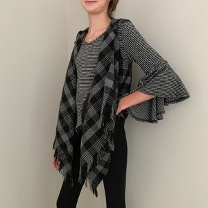 My Michelle Fall Plaid Fleece Vest, M